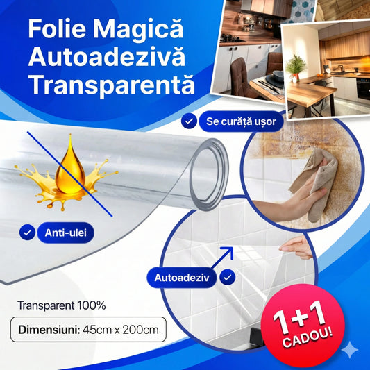 1+1 GRATIS - Folie Magică de Protecție pentru Bucătărie - 45cm x 200cm